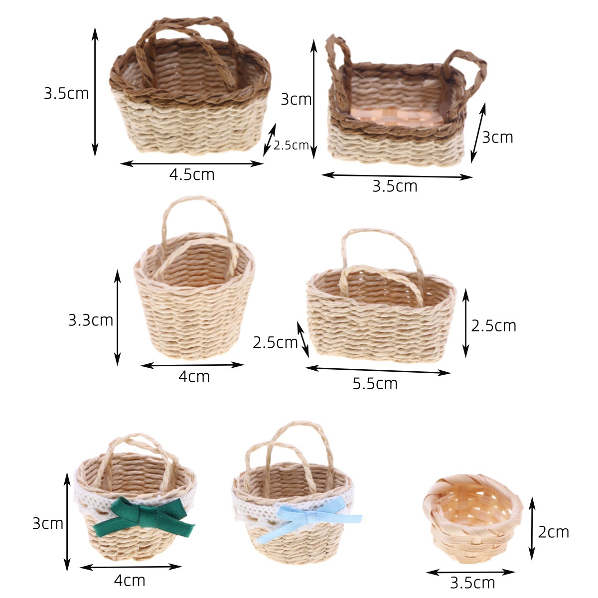 Rattan Plant Basket - 1Pc 인형 집 손으로 짠 Lafite