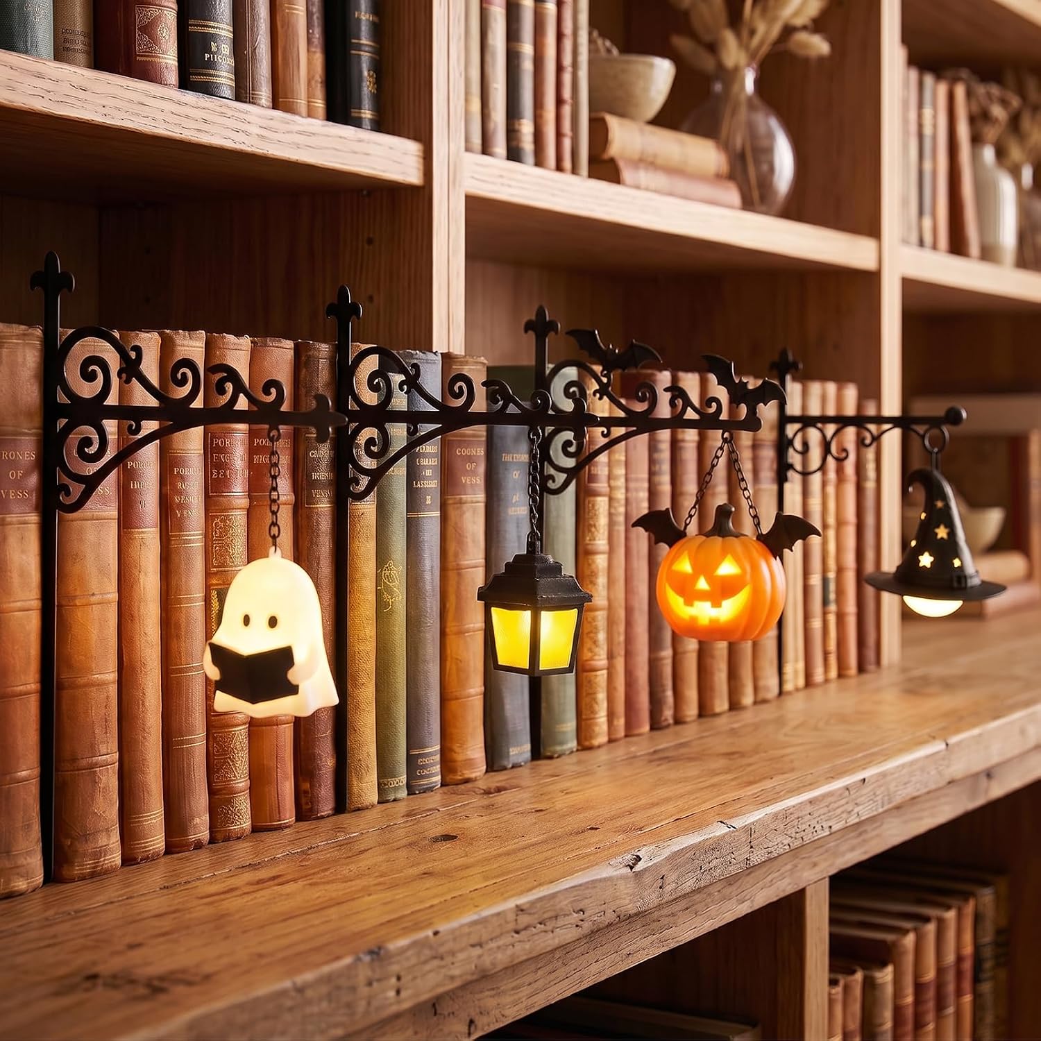 Home Decor Accessories - 라이브러리 랜턴-장식용 책장 조명 독서 공간