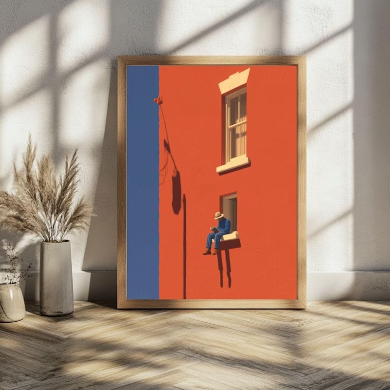 Home Decor Minimal - 빈티지 미니멀리스트 추상 따뜻한 햇살 그림
