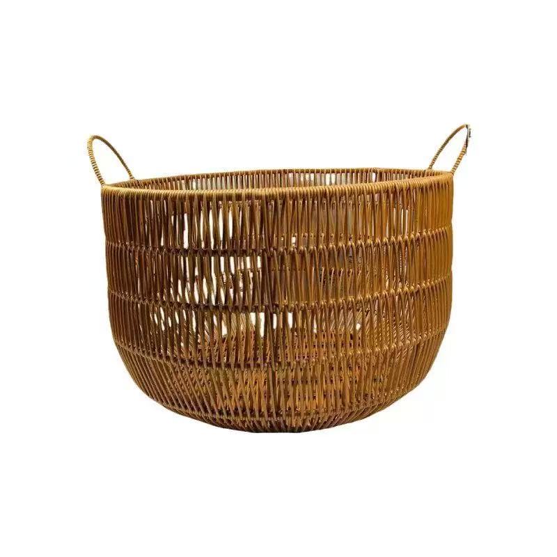 Rattan Plant Basket - 수제 라탄 스타일 직조 수납 바구니