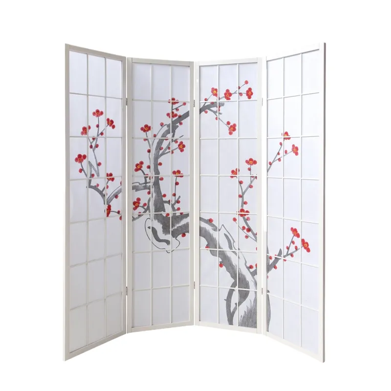 Home Decor Zen Style - 손으로 그린 원목 접이식 파티션, 거실