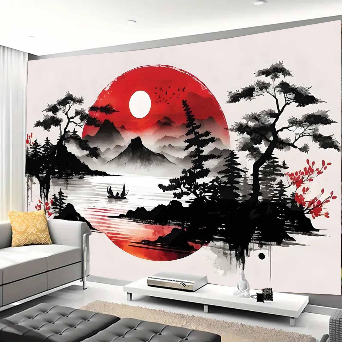 Home Decor Zen Style - 일본 산 풍경 태피스트리 벽화 아시아