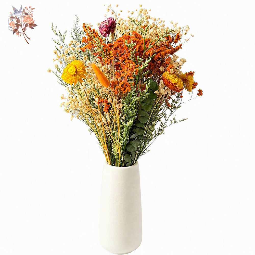 Pampas Grass Decor - 가을 드라이 플라워 부케 천연 오렌지