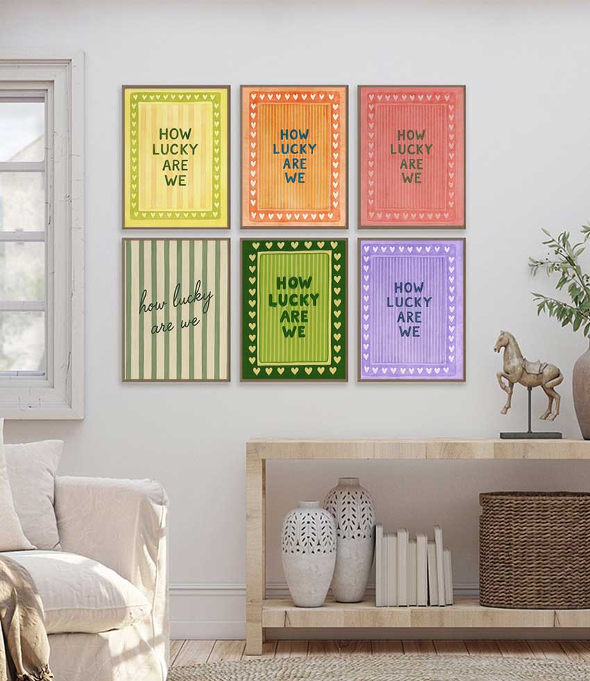 Home Decor How To - 인쇄 포스터 모던 하트 스트라이프 아트