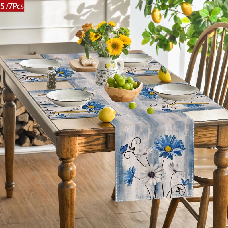 VIKAMA 아메리칸 컨트리 플라워 테이블 러너 매트  - Linen Table Runner 리뷰 및 가격