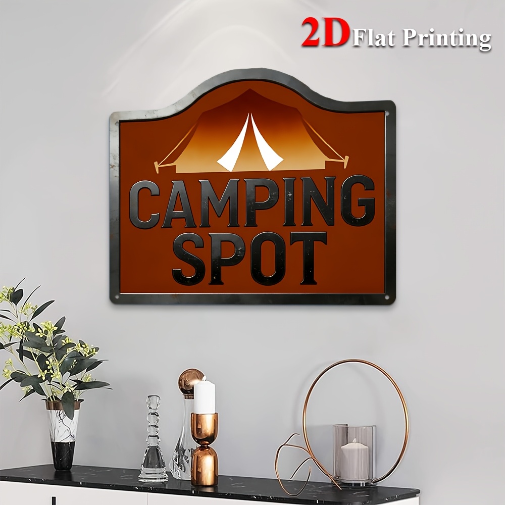 1개의 2D 평면 표지판 예술품은 텐트 디자인을 묘사하 - Home Decor Location 리뷰 및 가격