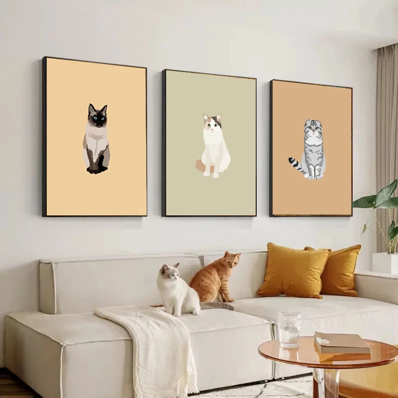 귀여운 샴 고양이 스핑크스 스코틀랜드 접이식 고양이 포 - Home Decor Minimal 리뷰 및 가격