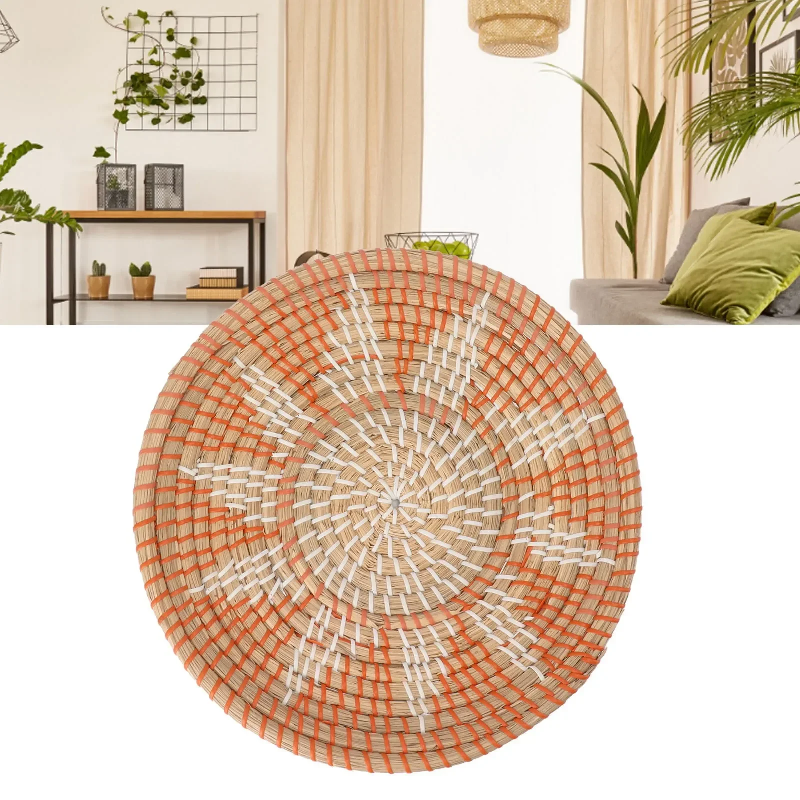 원형 풀벽 장식품 35cm 지름 손뜨개 걸이형 직조 벽 - Rattan Plant Basket 리뷰 및 가격