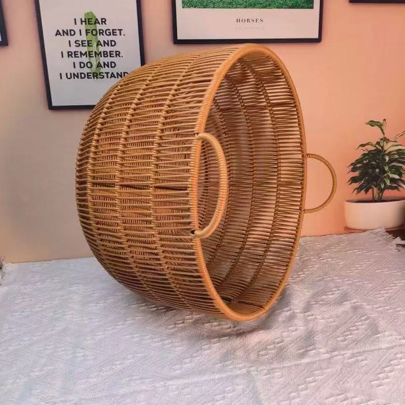 수제 라탄 스타일 직조 수납 바구니 |   이중 손잡이 - Rattan Plant Basket 리뷰 및 가격