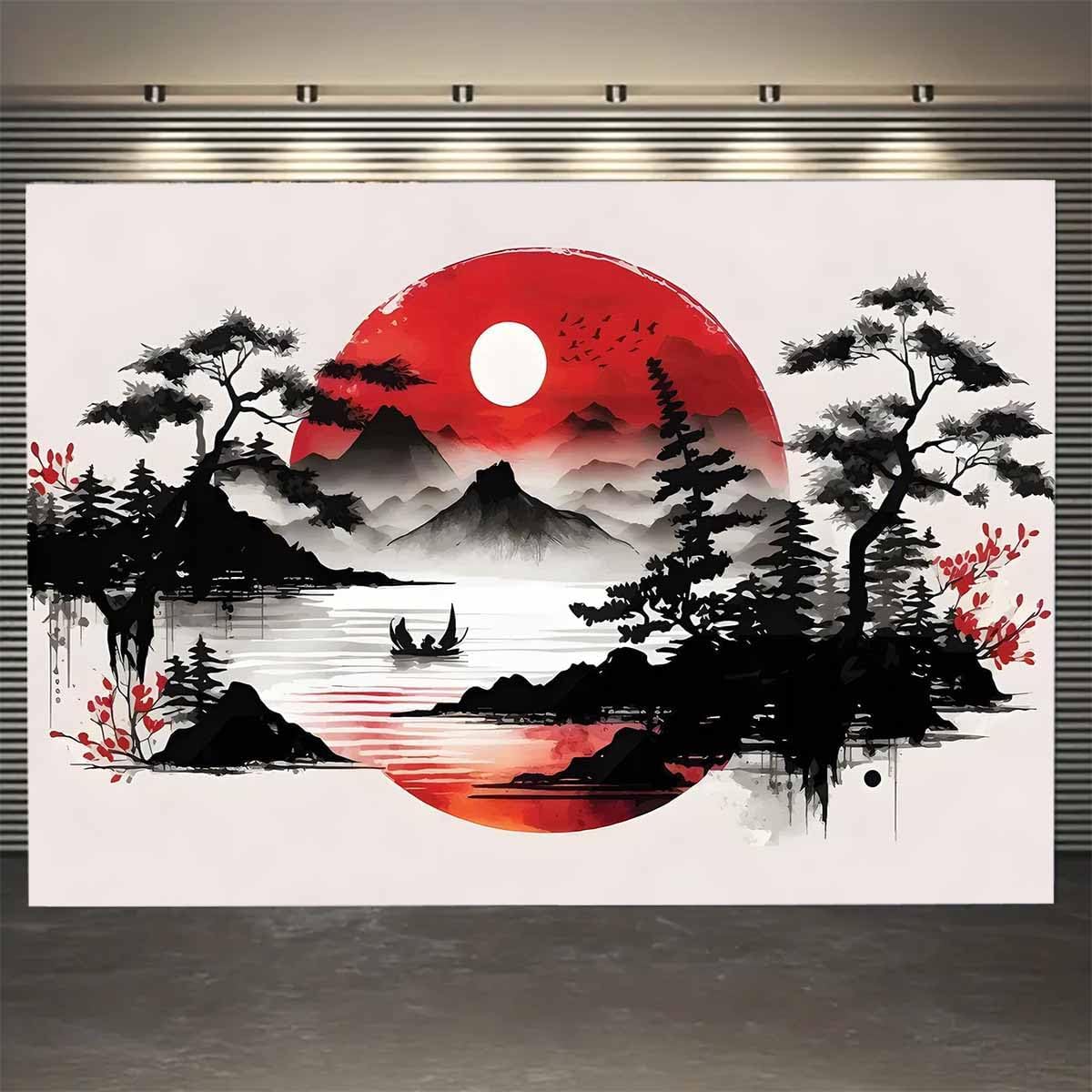 일본 산 풍경 태피스트리 벽화 아시아 선 스타일 태양  - Home Decor Zen Style 리뷰 및 가격