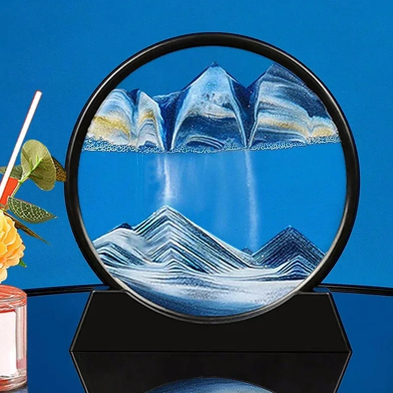 3D 모션 샌드 아트 그림 원형 유리 심해 풍경 모래시 - Sand Art Picture 리뷰 및 가격