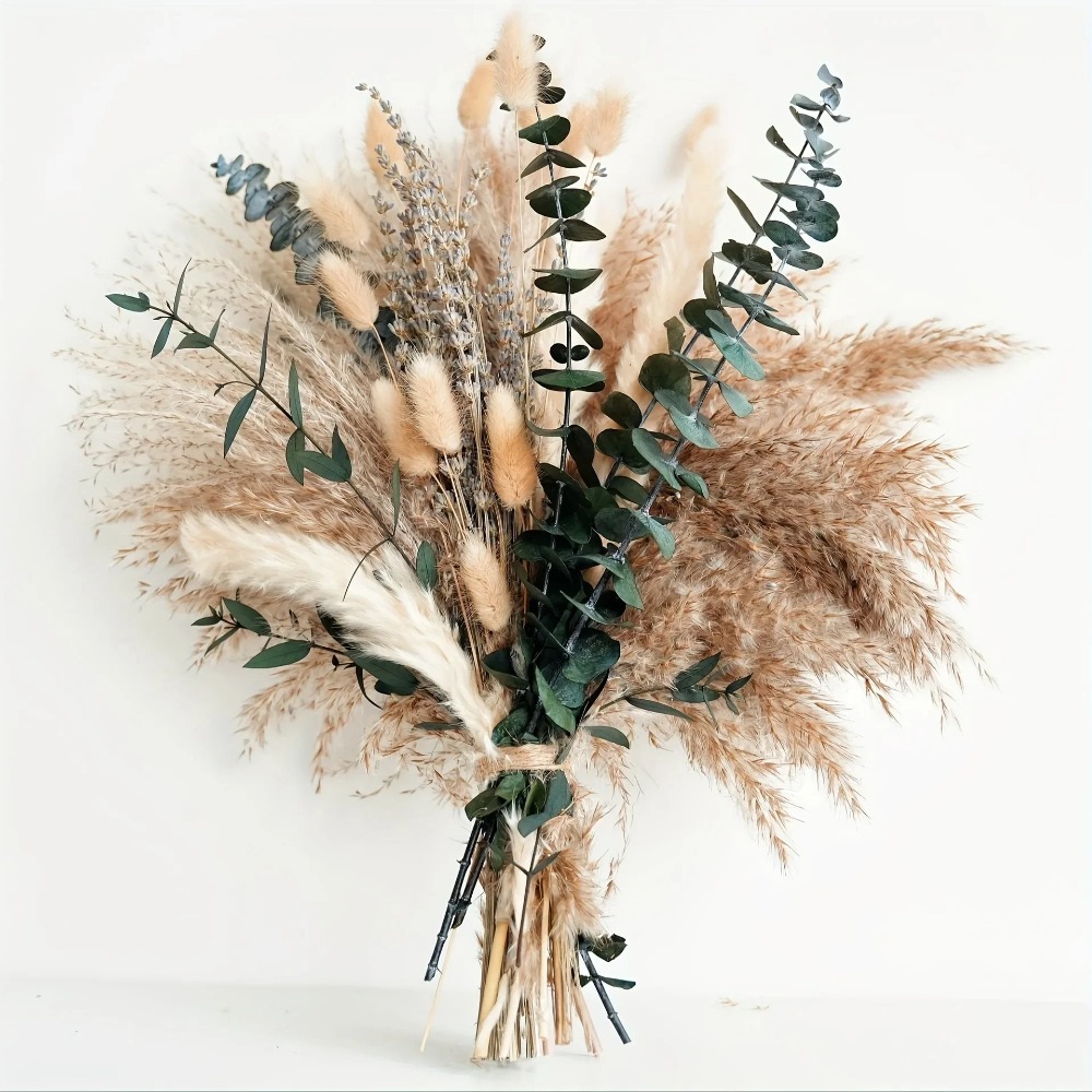 80 조각 자연 말린 꽃 꽃다발 홈 인테리어 팜파스 리 - Pampas Grass Decor 리뷰 및 가격