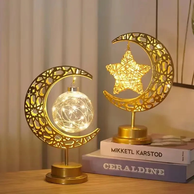 라마단 LED 야간 조명 회전하는 철제 달과 별 이드  - Home Decor Ramadan 리뷰 및 가격