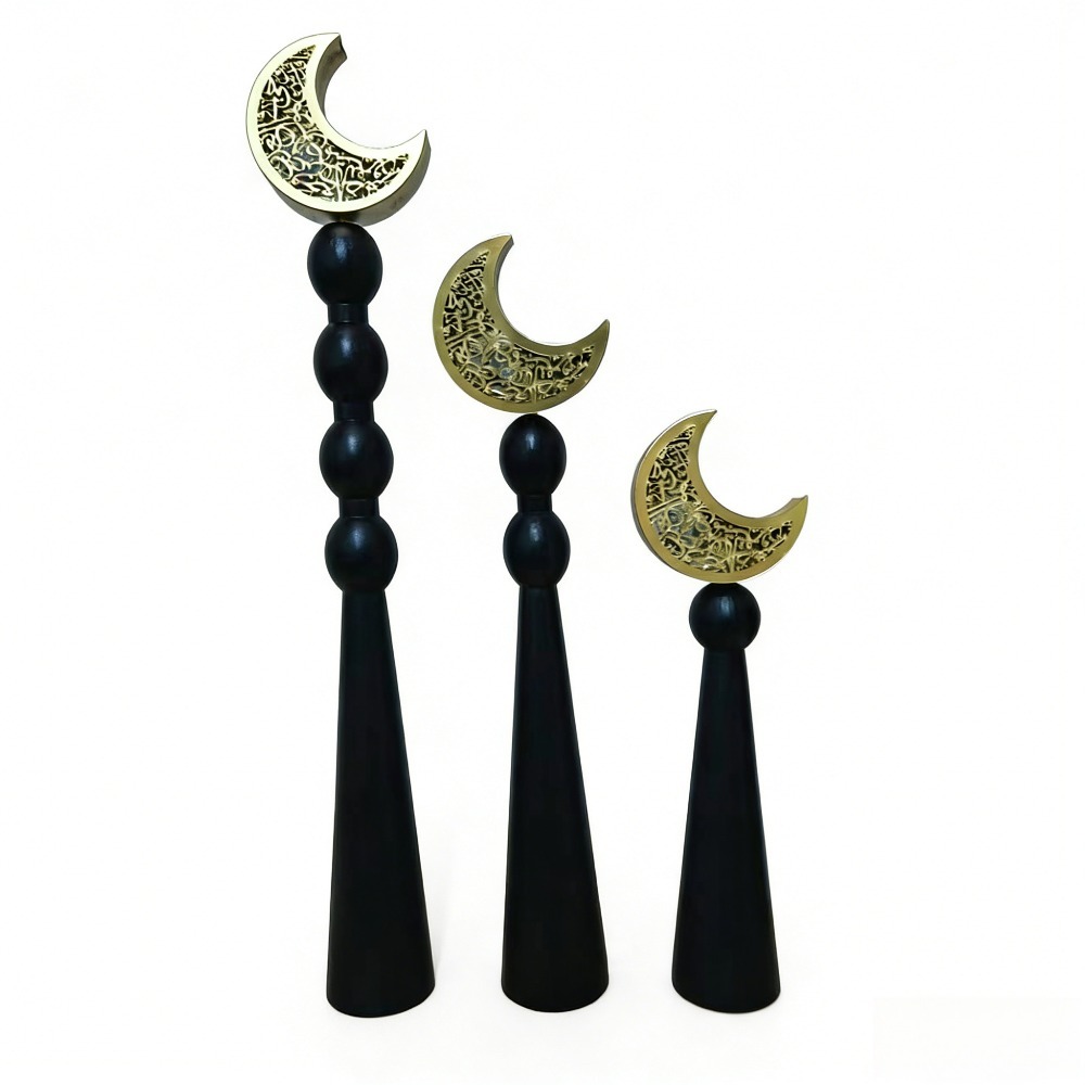 새로운 중동 아랍 나무 발광 달 장식품 3종 세트 이드 - Home Decor Ramadan 리뷰 및 가격