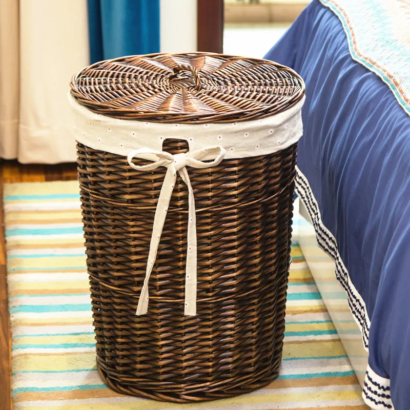 뚜껑이 달린 세련된 등나무 바구니, 가정용 직조 장식  - Rattan Plant Basket 리뷰 및 가격