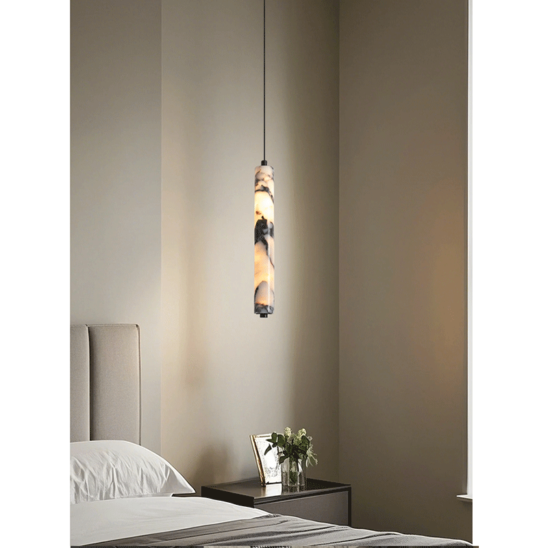 럭셔리 블랙 실린더 천연석 펜던트 램프 고급 침실 LE - Hanging Moon Lamp 리뷰 및 가격