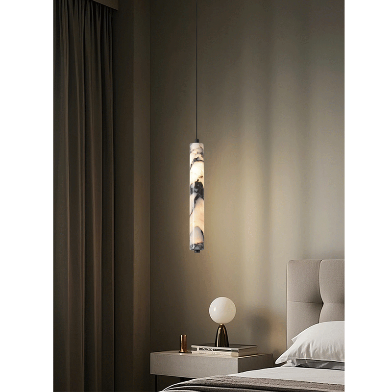 럭셔리 블랙 실린더 천연석 펜던트 램프 고급 침실 LE - Hanging Moon Lamp 리뷰 및 가격