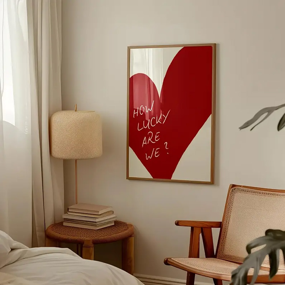 1 조각 Frameless 레드 러브 하트 우리는 얼마 - Home Decor How To 리뷰 및 가격
