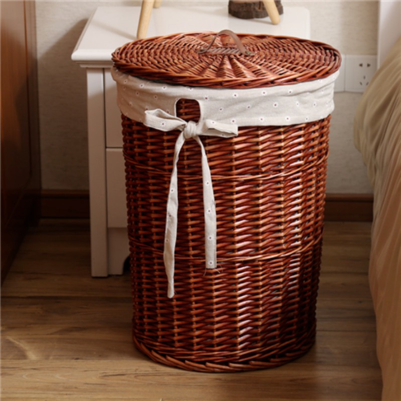 빈티지 스타일 등나무 짠 더러운 옷 바구니 버드 나무  - Rattan Plant Basket 리뷰 및 가격