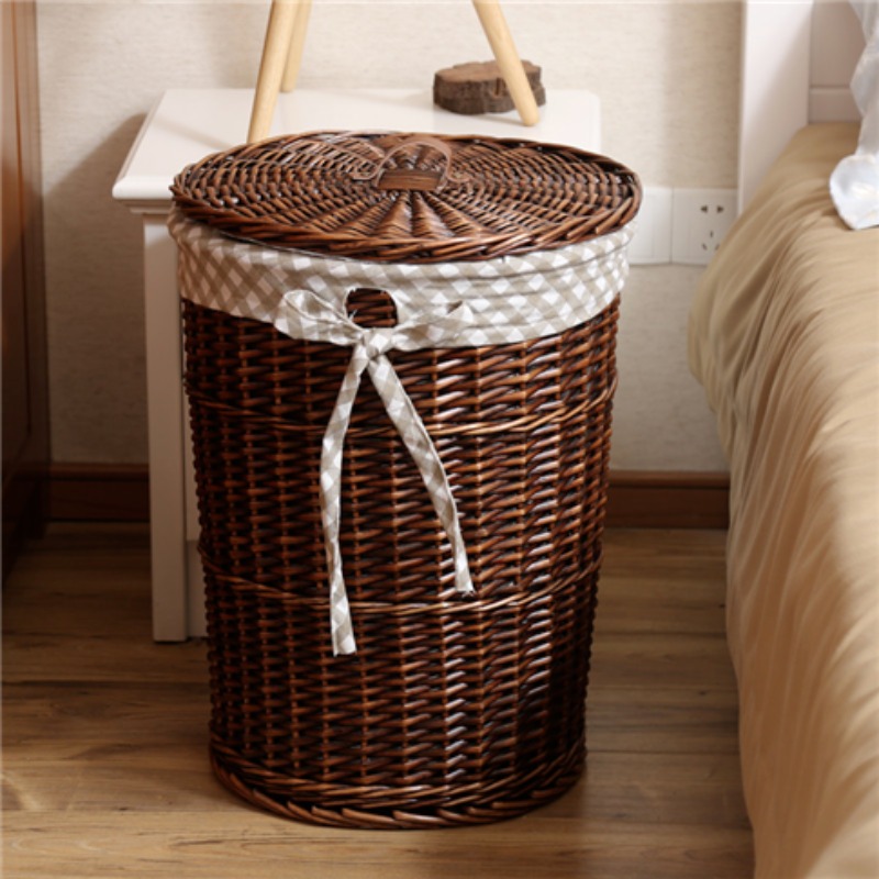 빈티지 스타일 등나무 짠 더러운 옷 바구니 버드 나무  - Rattan Plant Basket 리뷰 및 가격