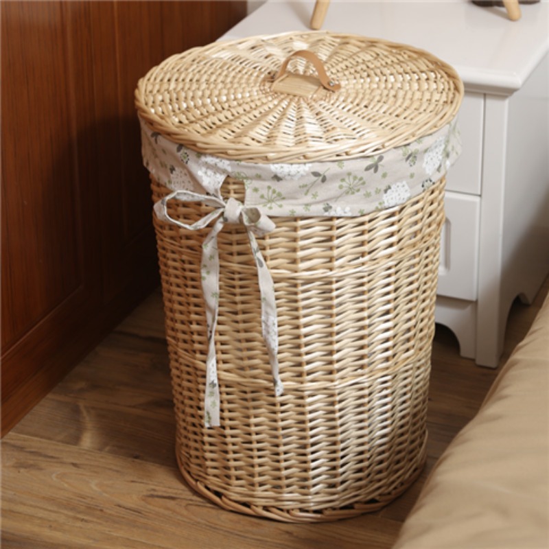 빈티지 스타일 등나무 짠 더러운 옷 바구니 버드 나무  - Rattan Plant Basket 리뷰 및 가격