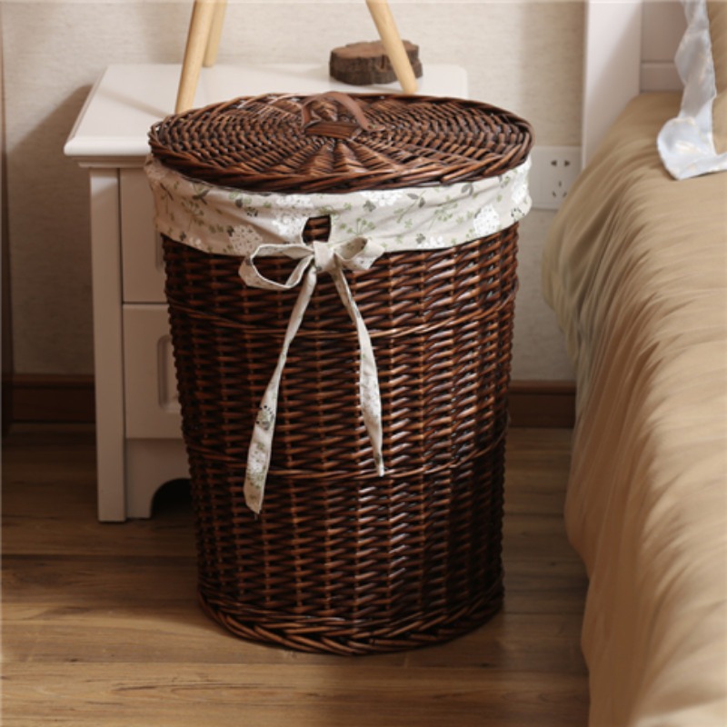 빈티지 스타일 등나무 짠 더러운 옷 바구니 버드 나무  - Rattan Plant Basket 리뷰 및 가격