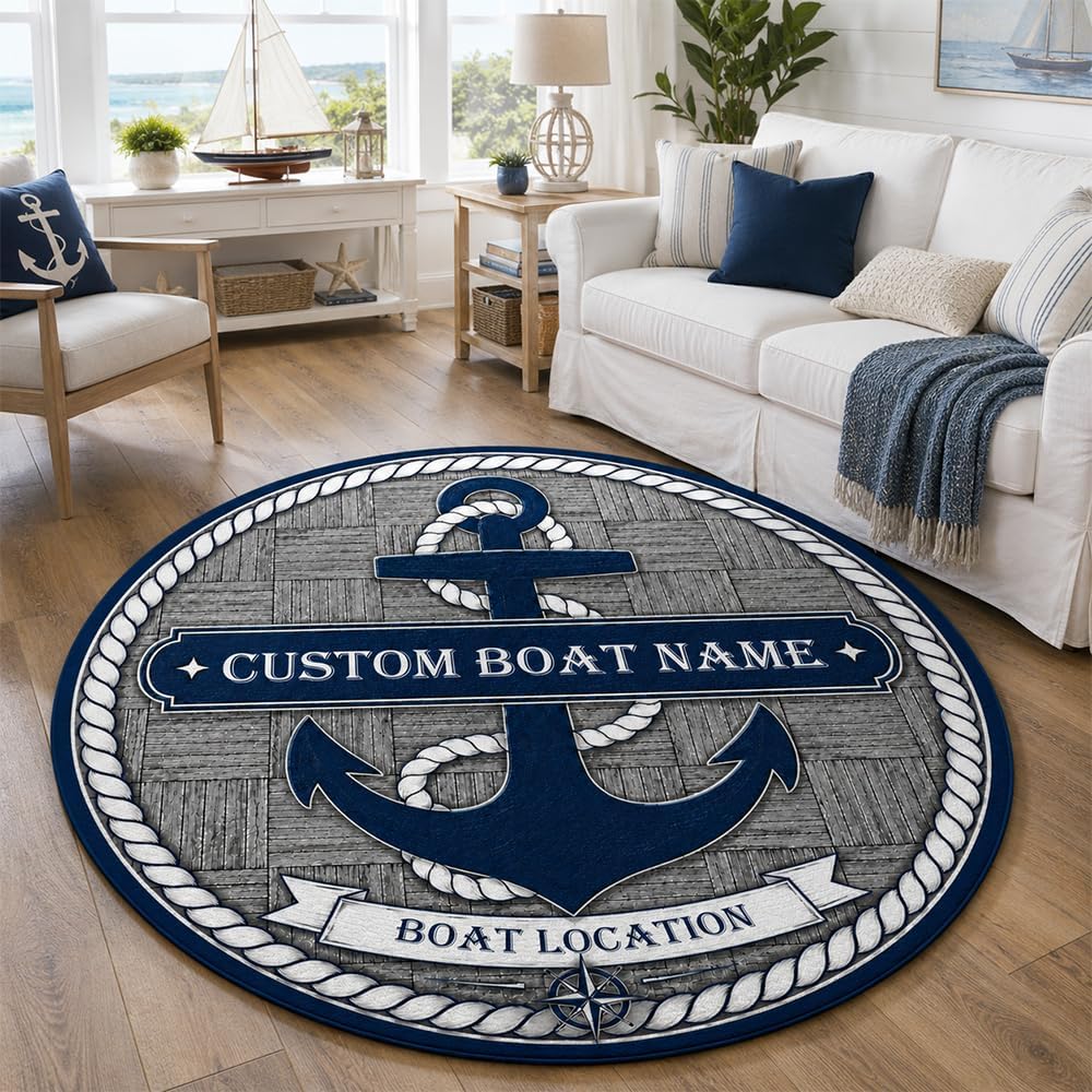 맞춤형 해양 닻 모양 도어매트, 보트 이름과 위치를 새 - Home Decor Location 리뷰 및 가격