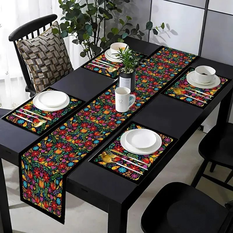 VIKAMA 보헤미안 플로럴 테이블 러너 플레이스매트  - Linen Table Runner 리뷰 및 가격